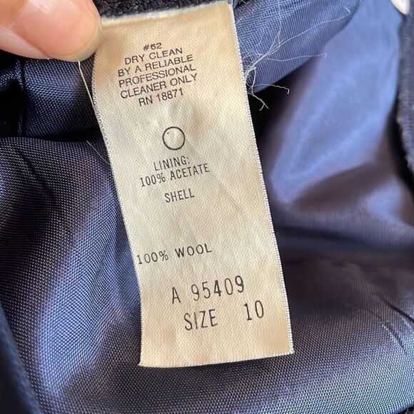 Vtg 70s/80s JH Collectibles navy blue high waisted wool pants - Picture 11 of 12